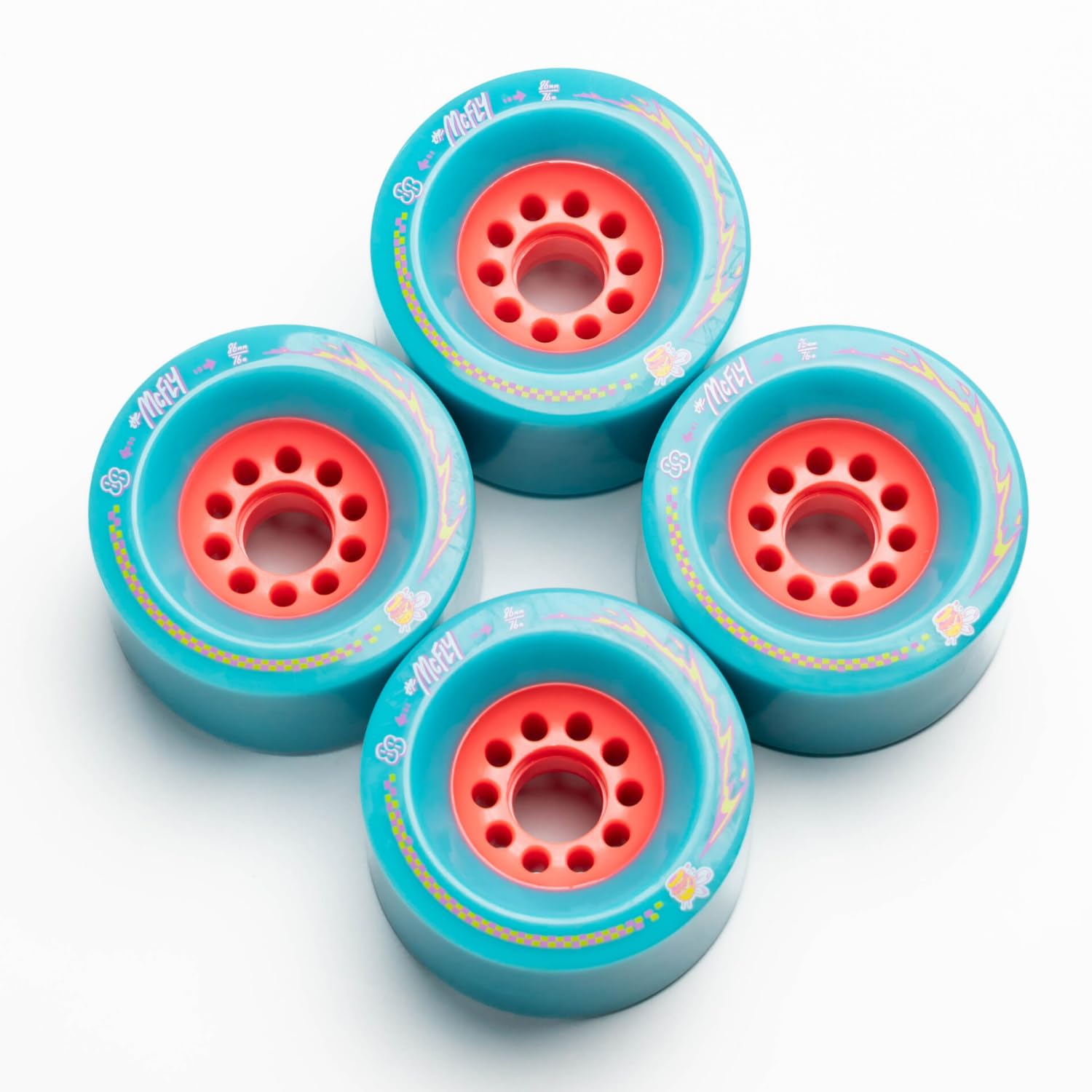 McFly Roues de longboard 86 mm – pour LDP, Cruising, Eboard, Downhill, Skateboards électriques.
