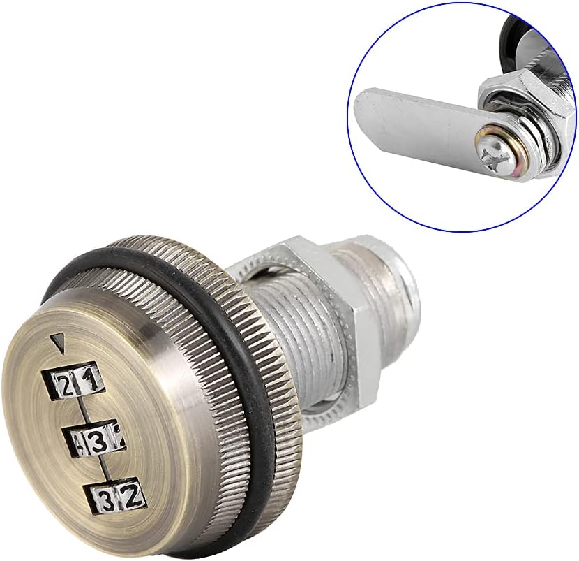 3 Digit Mechanical Password Code Mailbox Lock for Cabinet Quality Zinc Alloy with 3 Long Digits Set for Service Password 1000 LockCabinet (30 mm)