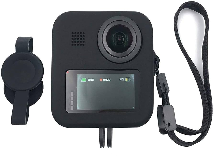 Étui Silicone Protection GoPro Max - Couverture 360° Avec Dragonne - Anti-rayures Et Anti-poussière