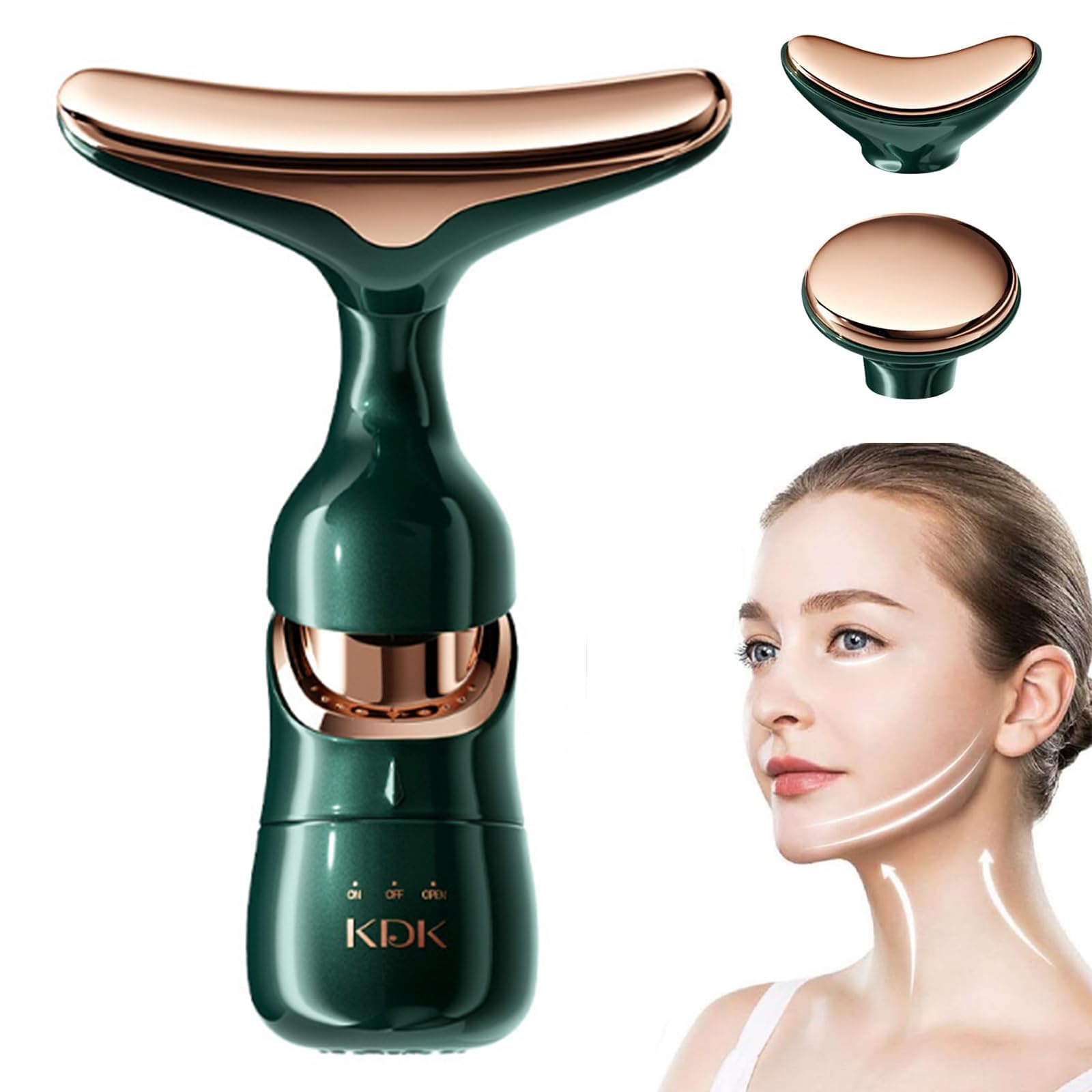 Facial Massager, 3 in 1 Electric Facial Massager, Face Massagers with Gua Sha, Face Massager for Skin Care, Elevates Skin and Reduces Wrinkles (Green)