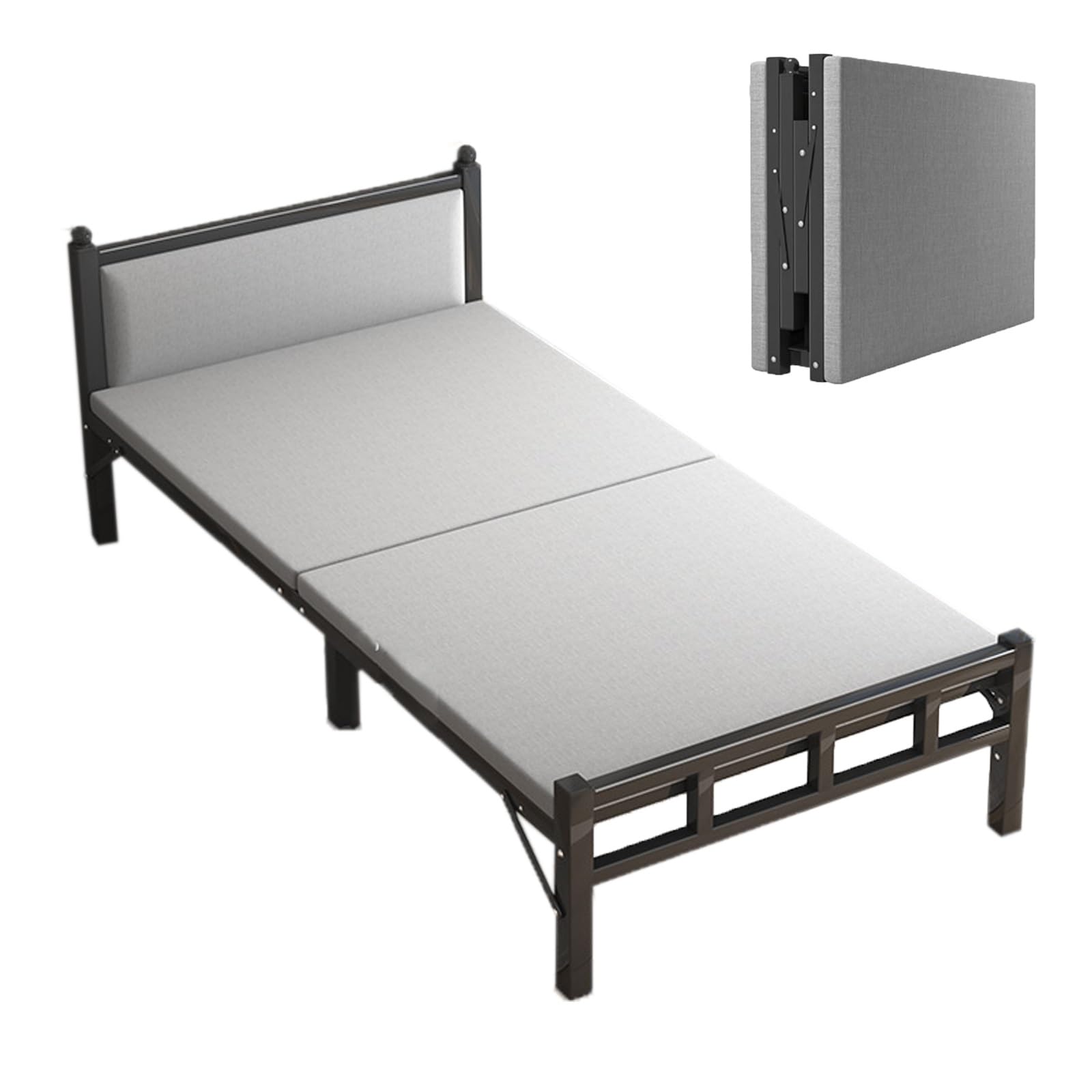 Lettino da Campeggio Portatile, Carico Massimo 300Kg, Letto Campeggio All'aperto, Ufficio, Pisolino a Casa, Letto Pieghevole(Black,190x77x75cm/75x30x30in)