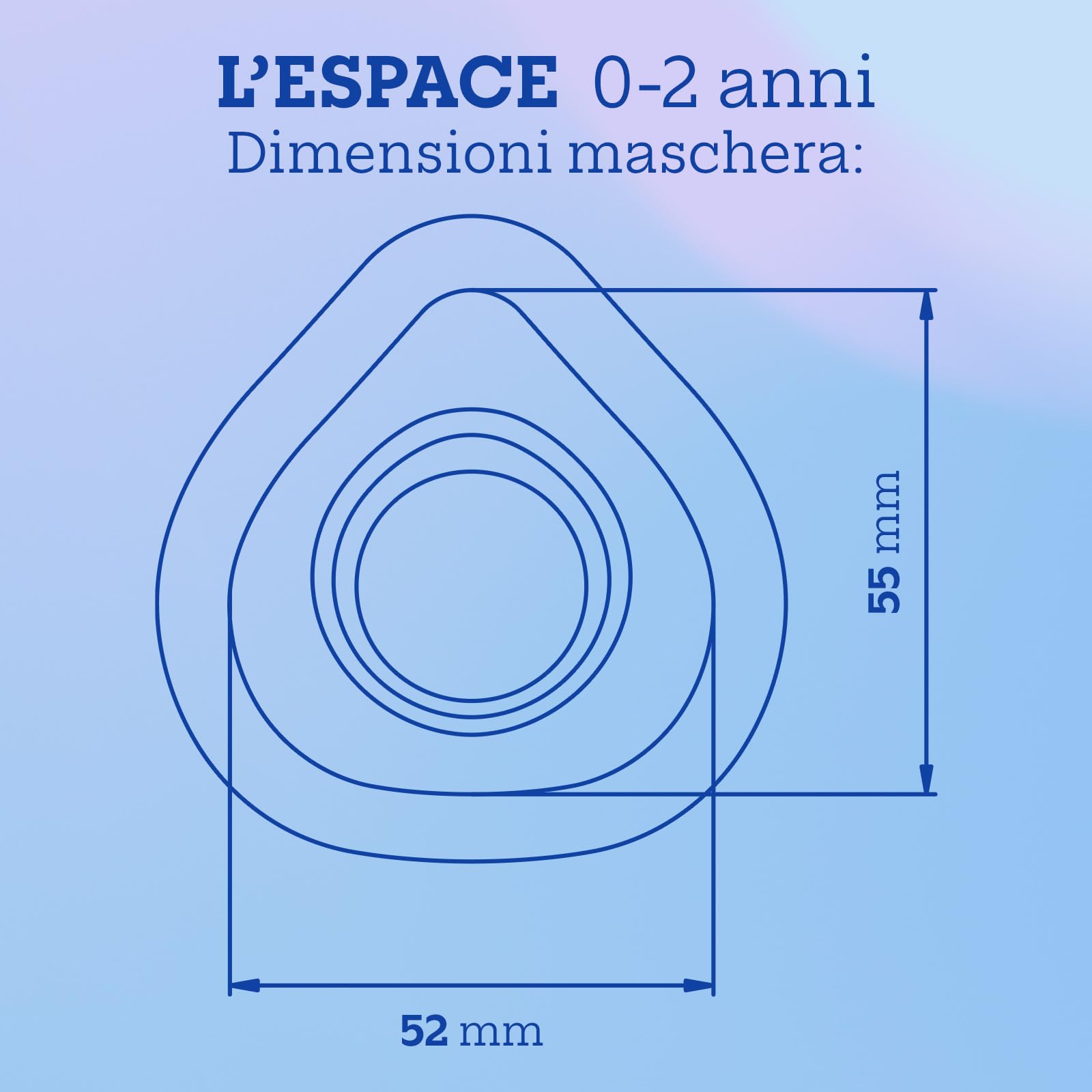 Air Liquide Healthcare, L'ESPACE, Camera Distanziatrice con Maschera Infant, per Neonati da 0 a 2 Anni, Distanziatore per Inalatori, Adatto al Trattamento dell'Asma, Compatibilità Universale