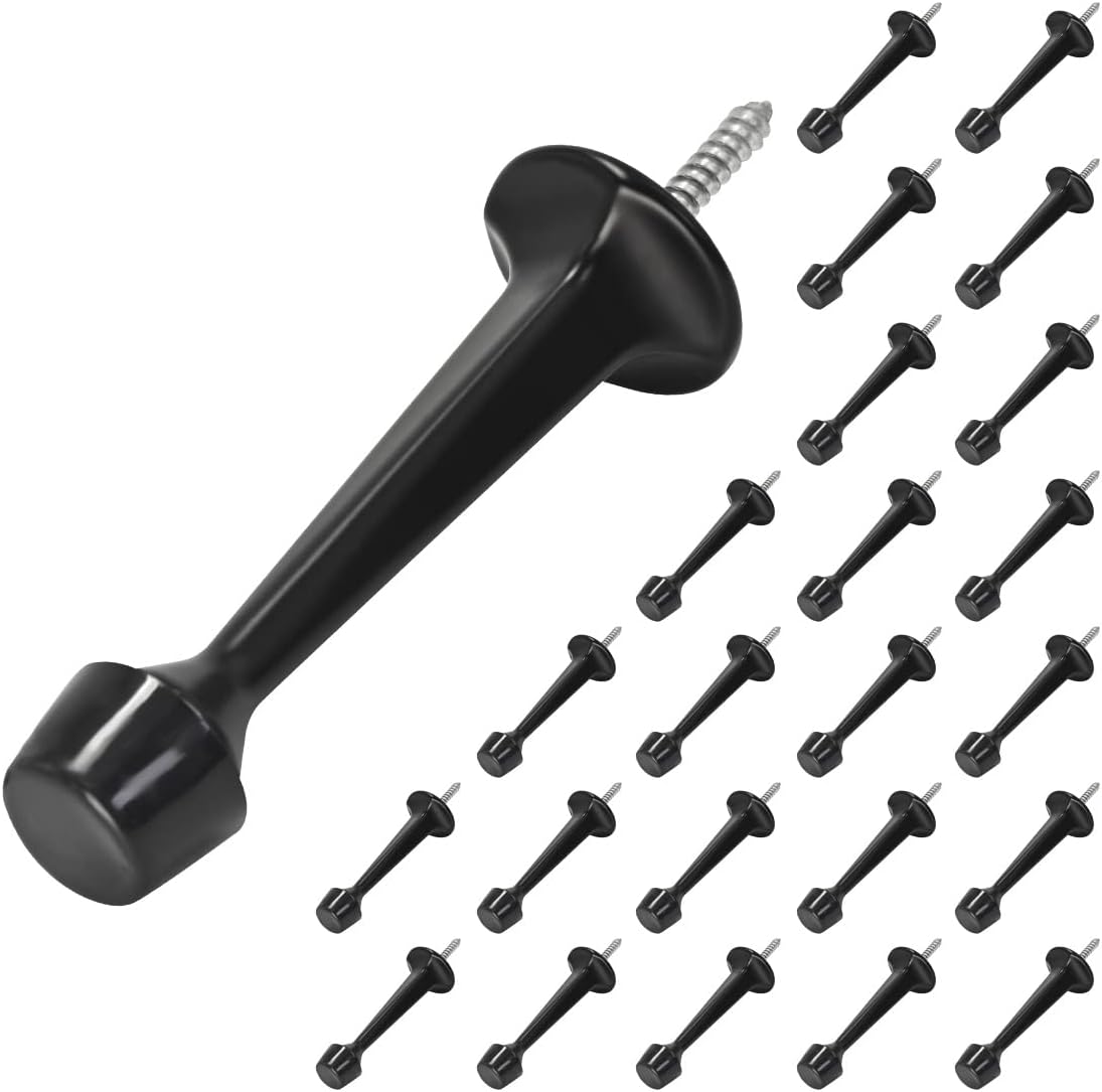 HOMOTEK 24 Pack Heavy Duty Solid Rigid Door Stop with Soft