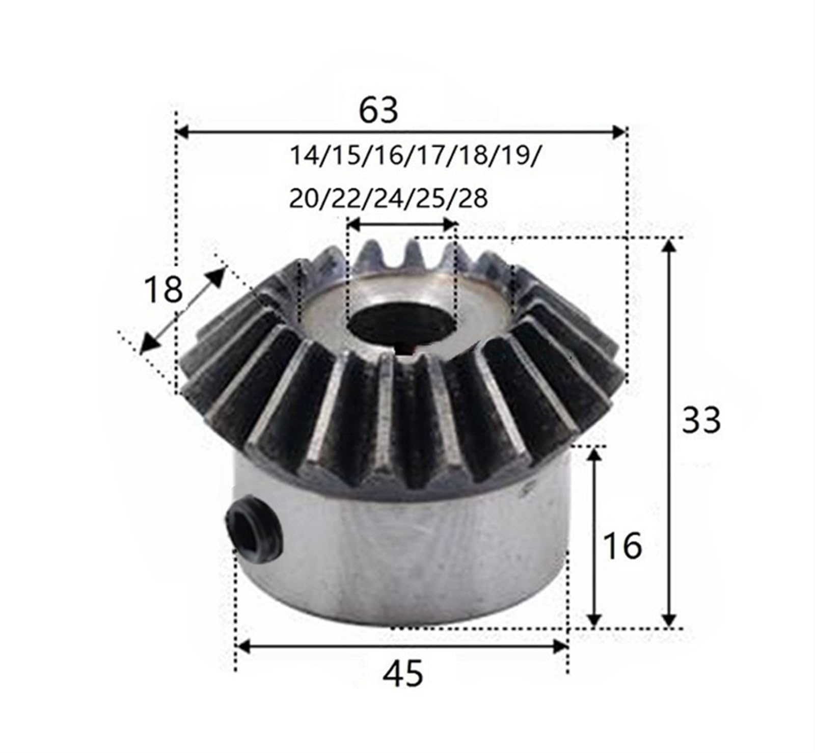 Bevel Gear Pinion Hardware Mechanical 1pcs 3Module 20Teeth Bevel Gears 3Mod 20T Inner Diameter 14/15/16/17/18/19/20/22/24/25/28mm for Transmission(15mm keaway 5mm)