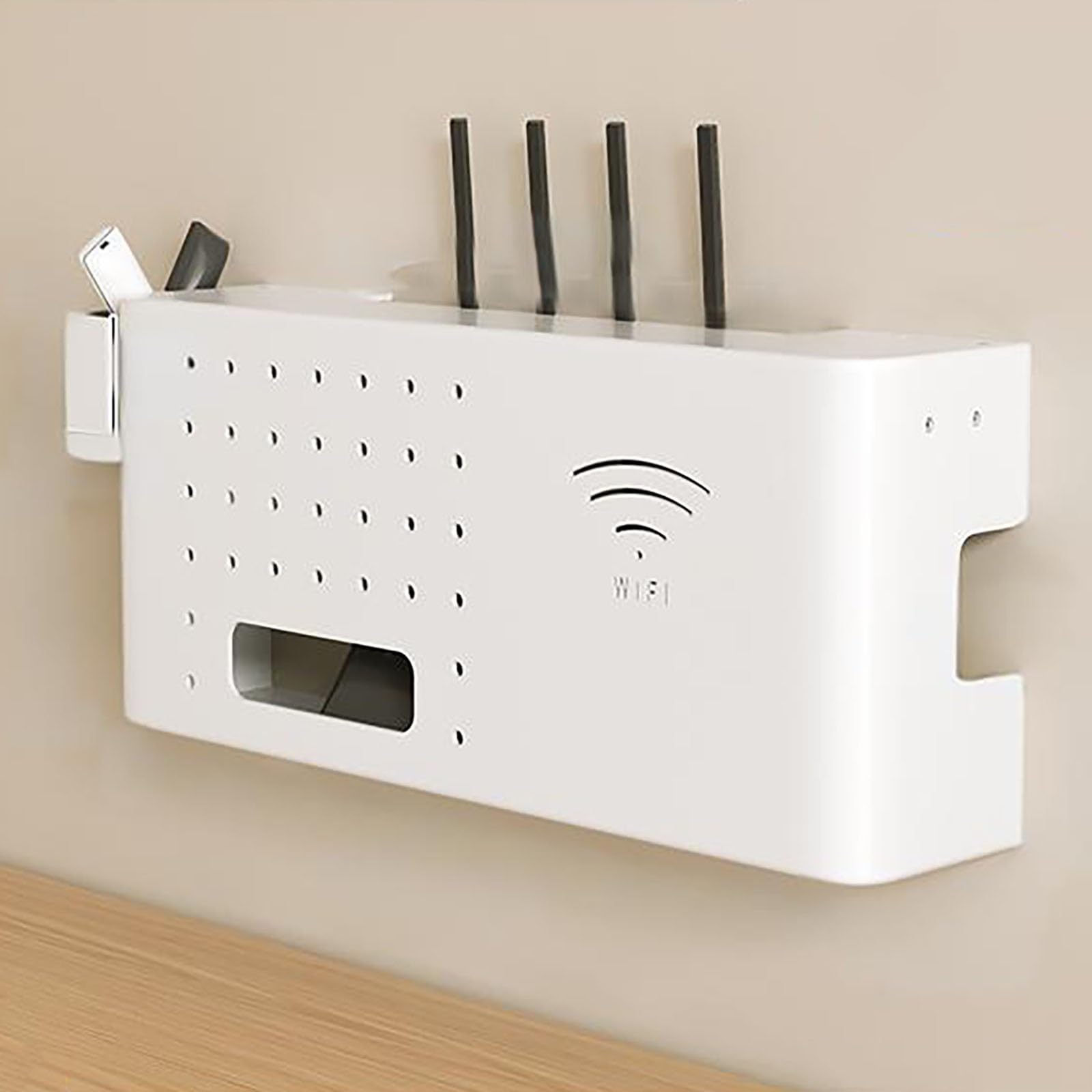 Bezprzewodowe pudełko do przechowywania routera WiFi, montowane na ścianie, zarządzanie kablami, szafka ukrywająca router, do domu i biura, dekoracja salonu