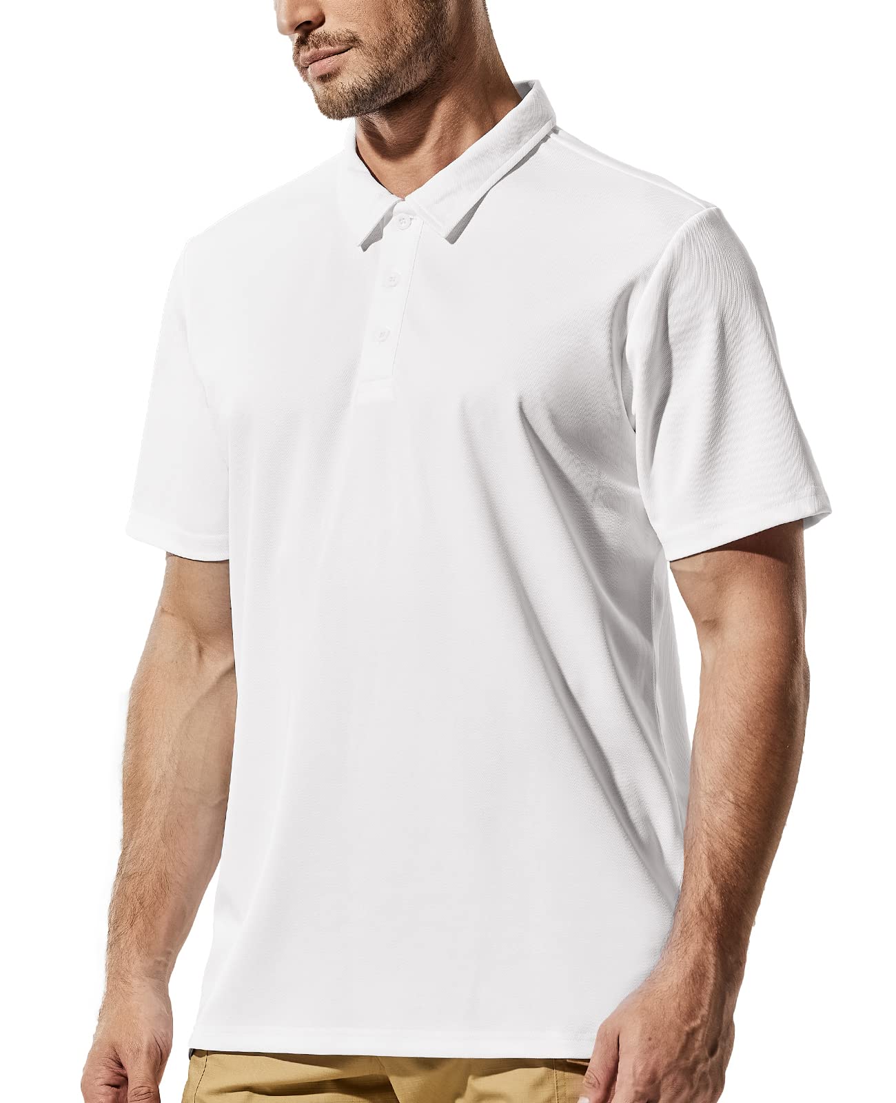 MIER Men's Quick Dry Polo Shirts Polyester Casual Collared Shirts Short Sleeve, Moisture-Wicking, Sun Protection