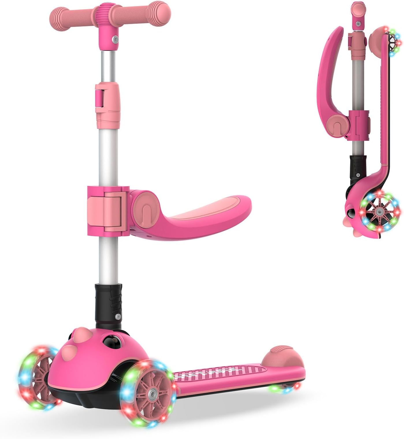 Gotrax KS3 Pro Foldable Kick Scooter with Seat, 3 Wheels for Age 2+, Gifts