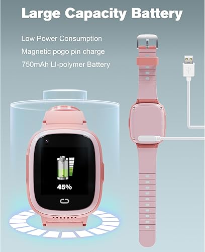 Miniatura 6 de PTHTECHUS Reloj inteligente 4G para niños con tarjeta SIM, reloj GPS para niños con videollamada, chat de voz WiFiGPSllamada SOS Chat Cámara