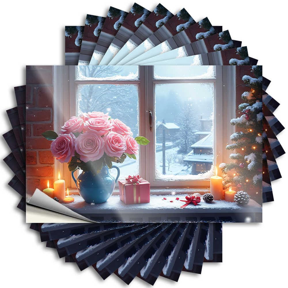 Happy Saying, Gifts for Home Decor Bottle Winter Wonderland: A Cozy Christmas Scene | Funny Quote Narrow Decals(12X18CM)