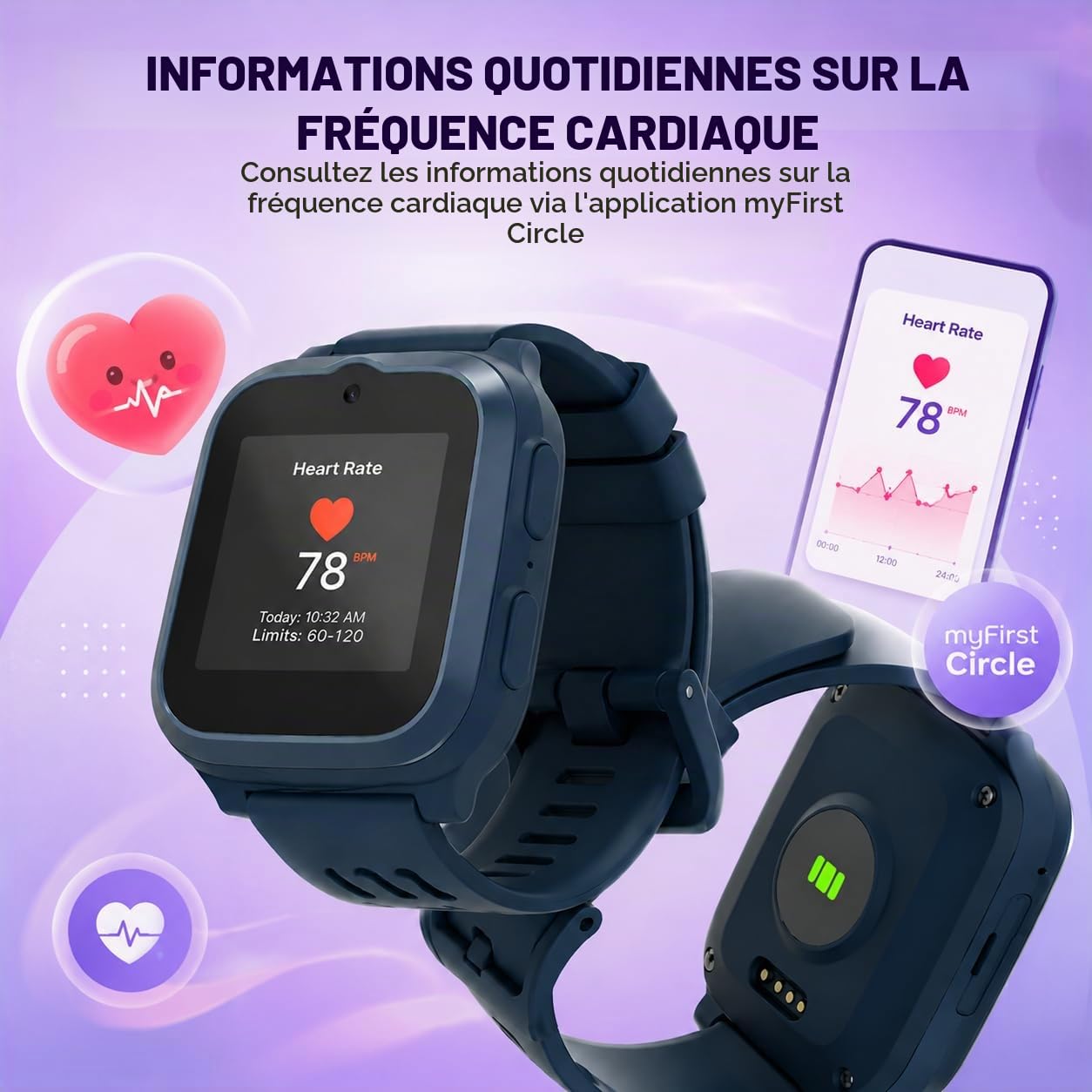 myFirst Fone S3+ Montre Intelligente pour Enfant Bleu sidéral avec GPS, Lecteur de Musique, Appareil Photo, Fonction Appel et Mode Scolaire