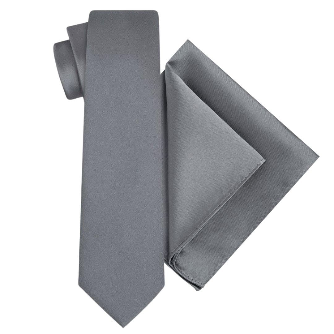 young arrow Men's Satin Neck Tie & Pocket Square Combo | Formal Solid Necktie for Wedding, Business, Office, Party & Tuxedo | Classic Fit, Soft & Shiny Finish | Stylish Neckwear Accessory-picture-31