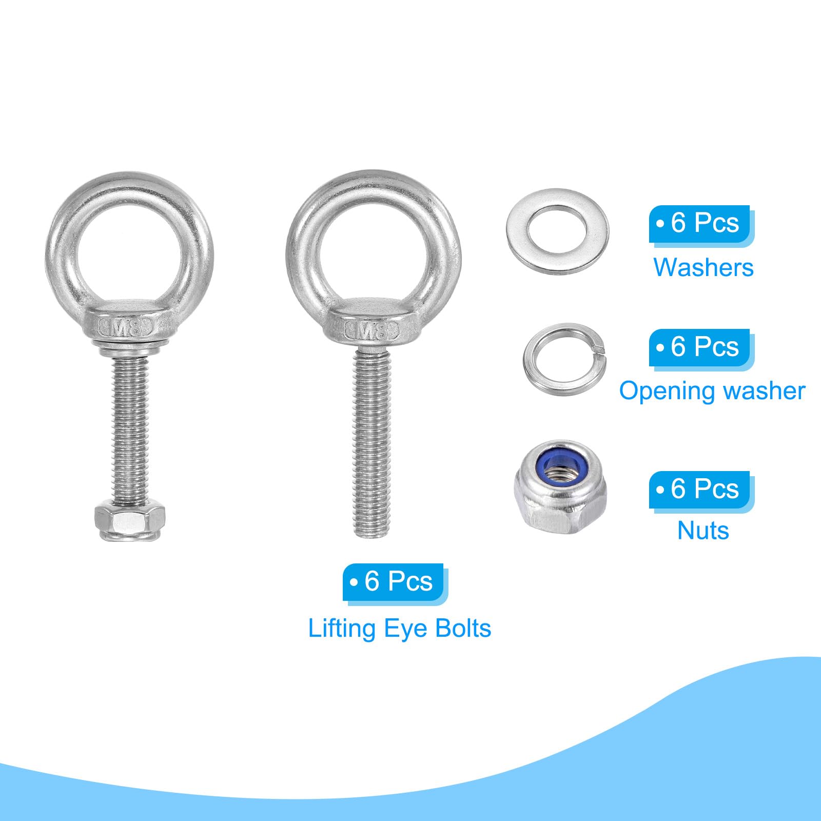 PATIKIL Lifting Shoulder Eye Bolts - Image 3