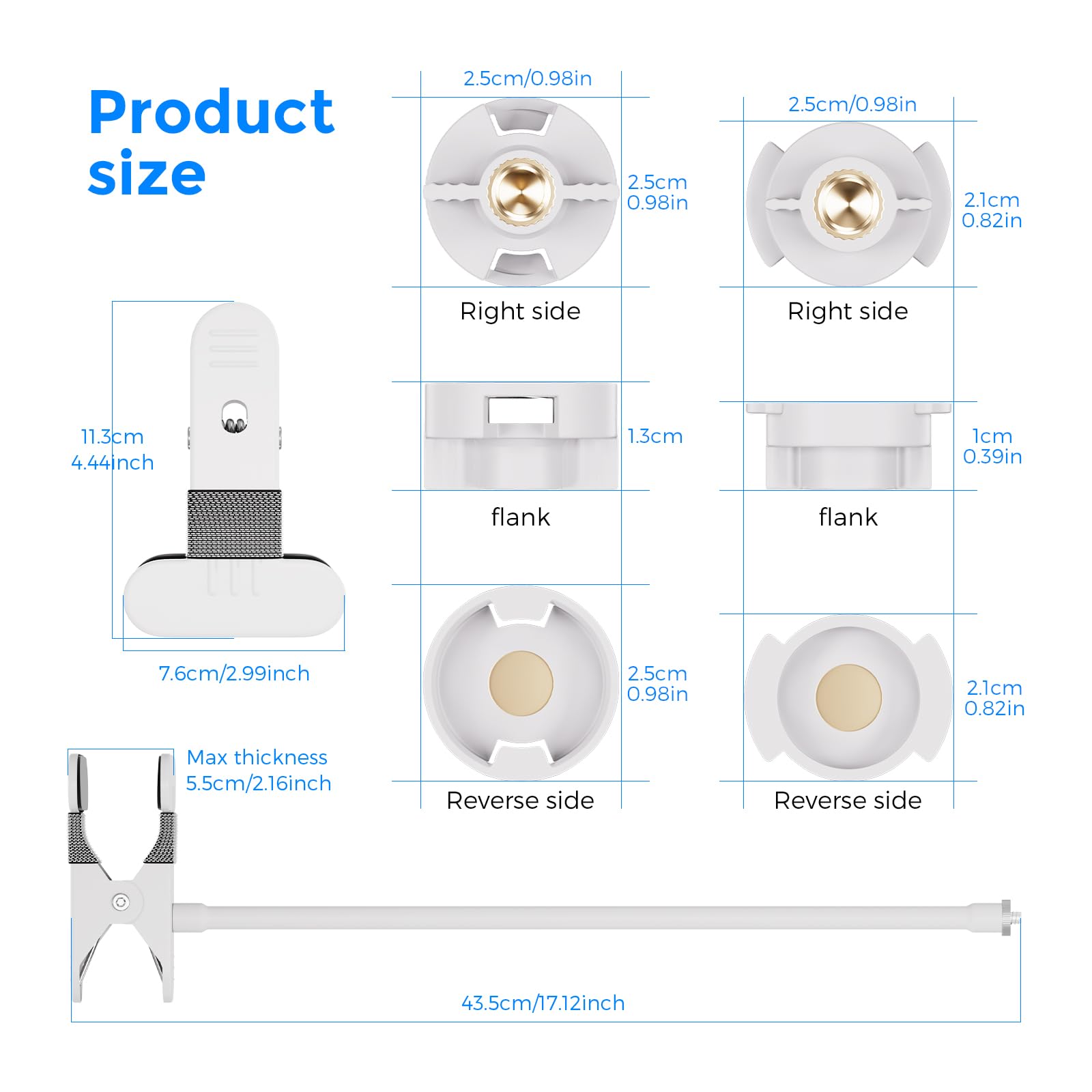 Soporte para monitor de bebé HelloBaby HB65/HB6339/HB66/HB6550/HB248/HB6550 Pro/HB6558/HB40, soporte flexible para cámara de bebé para monitor de bebé, compatible con la mayoría de monitores — view 4