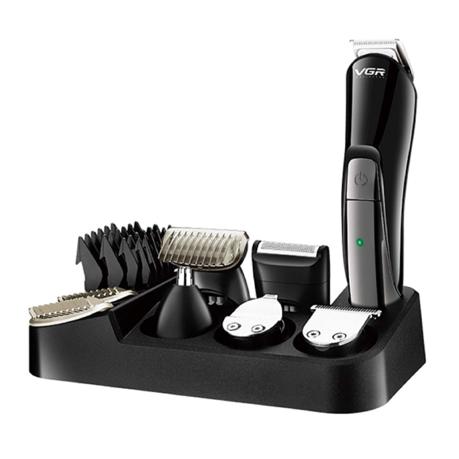 VGR Hair Clipper for Men, 6 in 1 Rechargeable Cordless Razor Beard Trimmer Kit Precision Noise Reduction Trimmer Waterproof Nose Hair Trimmer Electric Razor Knife,Black (B08D6BDHKV) Amazon Price History, Amazon Price Tracker