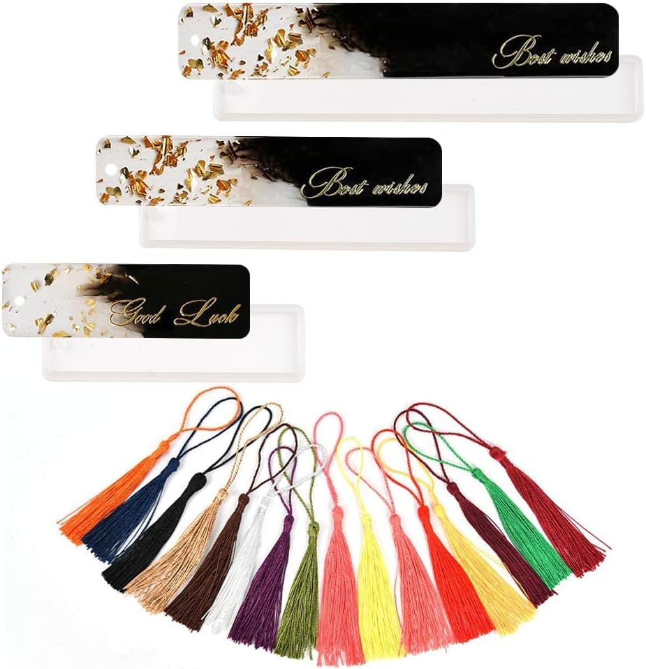 DIY Harz Lesezeichen Set - 9 Silikonformen + 15 Quasten + Zubehör Für Kreative Schmuckherstellung