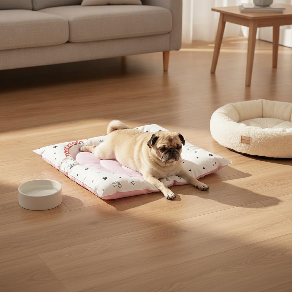 Haustier Kühlmatte, Selbstkühlendes Kissen für Katze im Sommer, für Welpen, Hundezubehör, Mädchenrosa