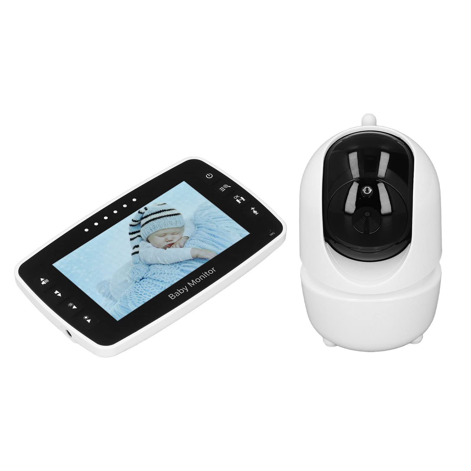 Monitor de bebé, Pantalla Inalámbrica de 4.3 Pulgadas con Cámara de Visión Nocturna, Función de Zoom de 2X, para la Pantalla Ambiente de la Temperatura del bebé (EU Enchufe