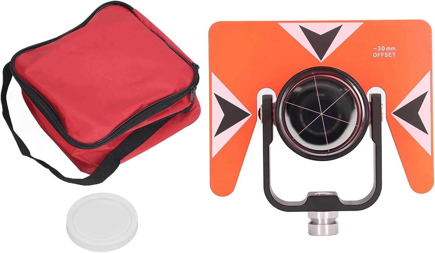 WALFRONT Single Prism Tool Single Tilt Prism 64mm K9 Glass Lens ABS Housing for Land Surveying with Metal Component for Trimble