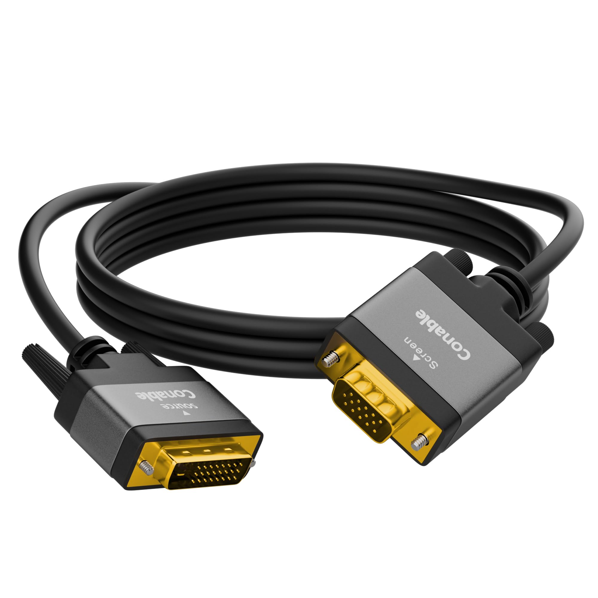 Active DVI to VGA Cable 10 FT, Uni-Directional DVI-D 24+1 to VGA Cord, Gold-Plated Connectors, 1080P Full HD for HDTV, PC, Host, Laptop, Monitor,