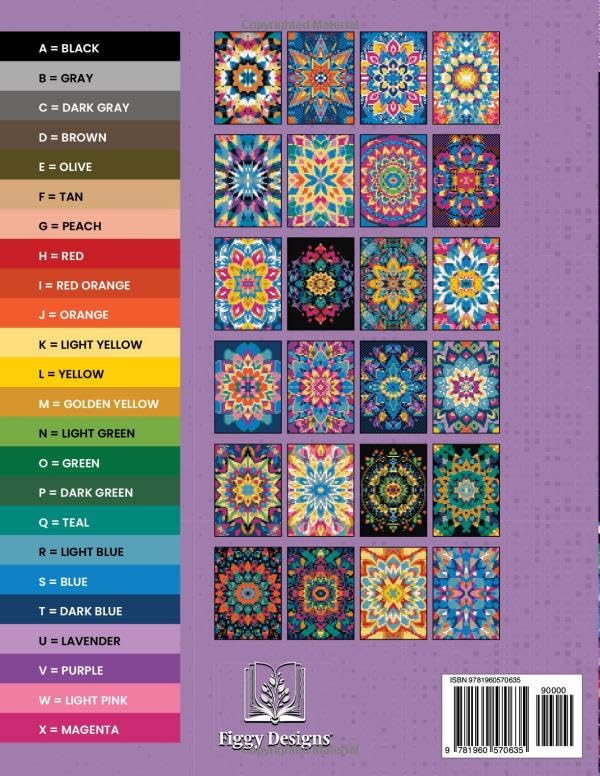 Mosaic Mystery: Mandalas -- Pixel Art Color by Letter (Mosaic Mystery: Color by Letter) - Image 2