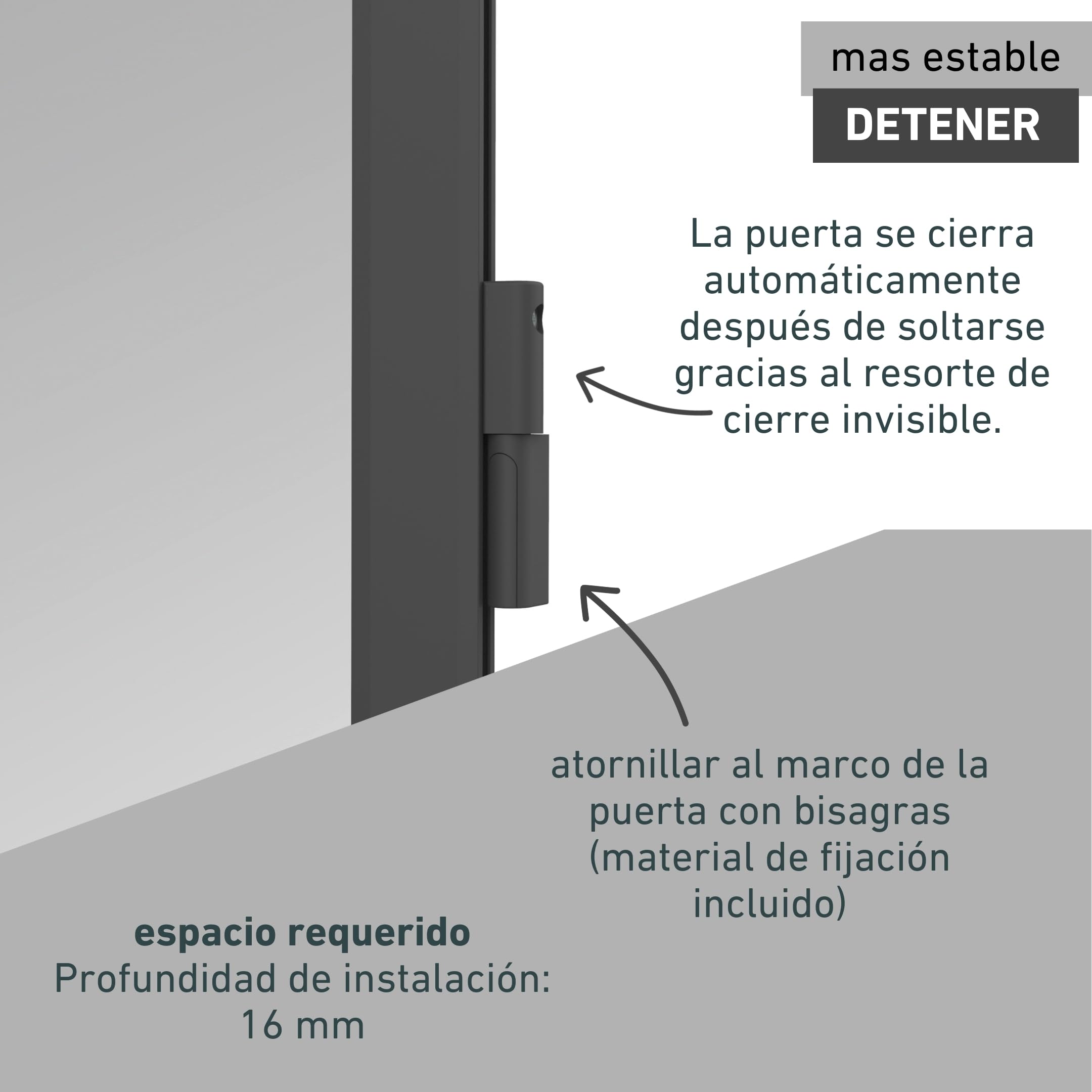 Windhager Mosquitera con marco de aluminio para puertas, 100 x 210 cm, antracita