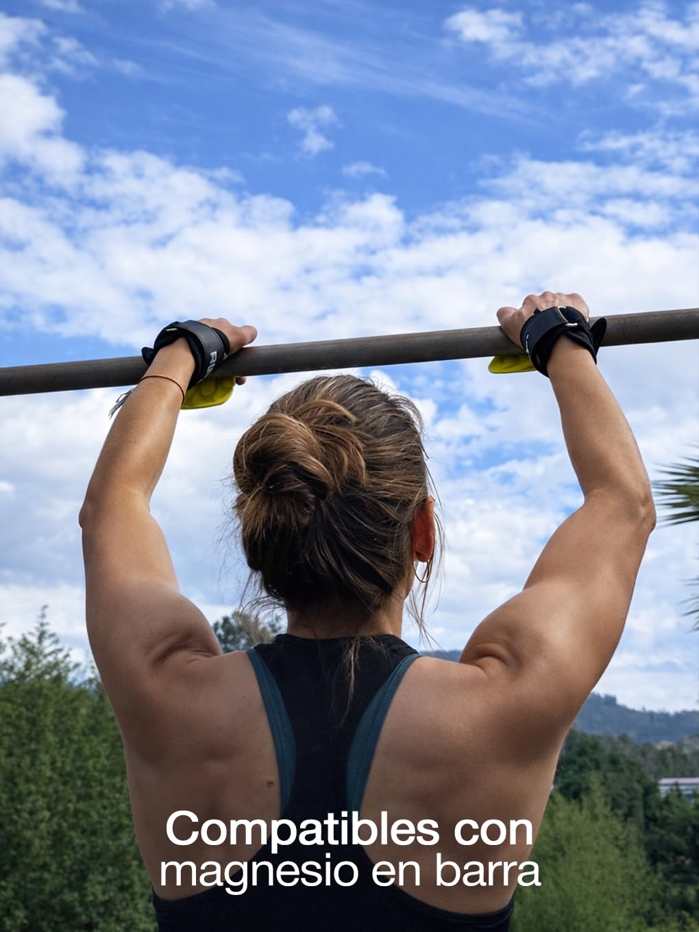 RUIDO Artemis Grips – Calleras para Crossfit sin Magnesio, Guantes Gimnasio Hombre y Mujer, Diseño Fibra de Carbono Muñequeras Gym, Calleras Crossfit para Dominadas, Mancuernas y Barra - 5