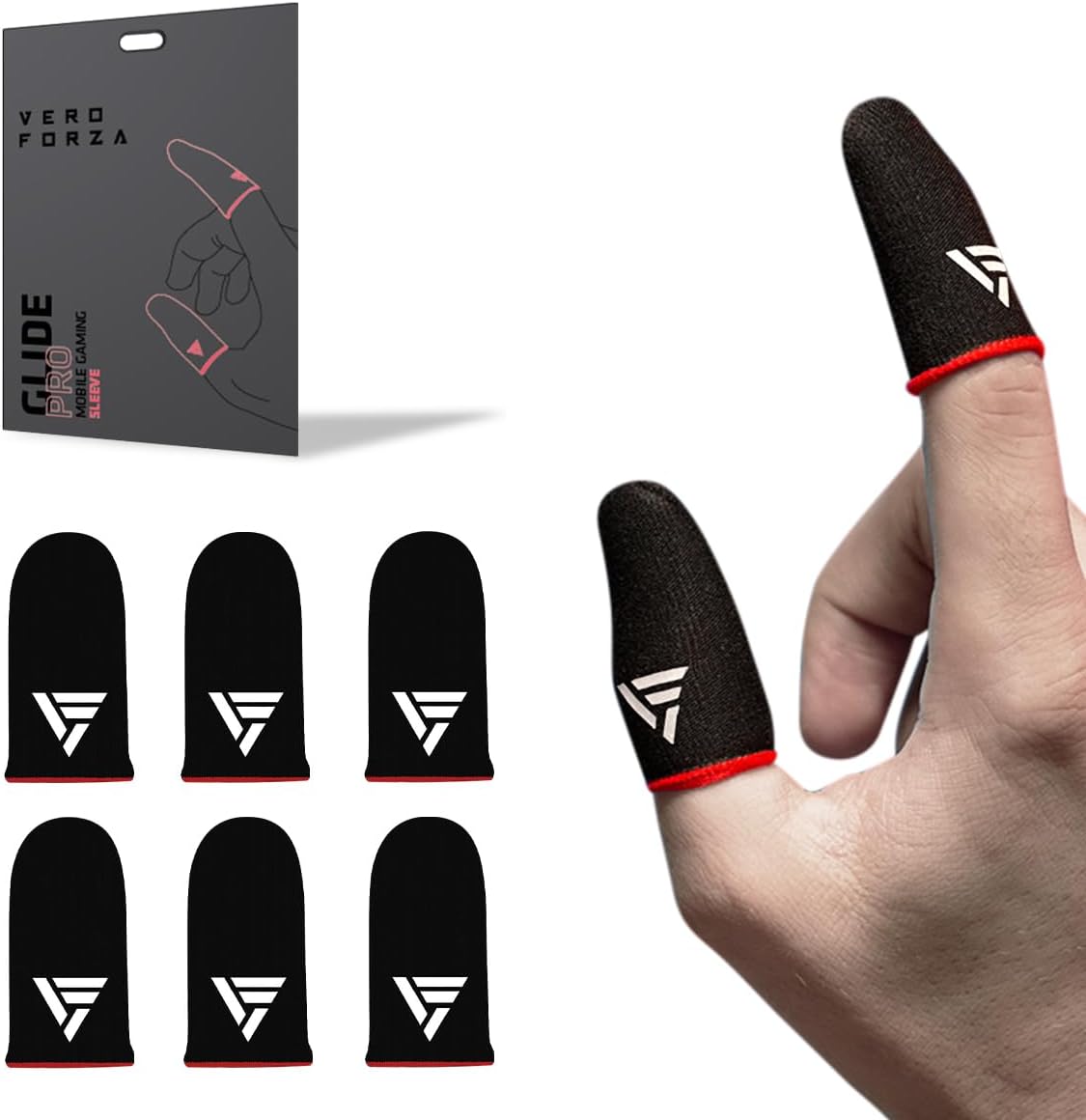 Vero Forza Cotton;Nylon;Microfiber Finger Sleeve, Black