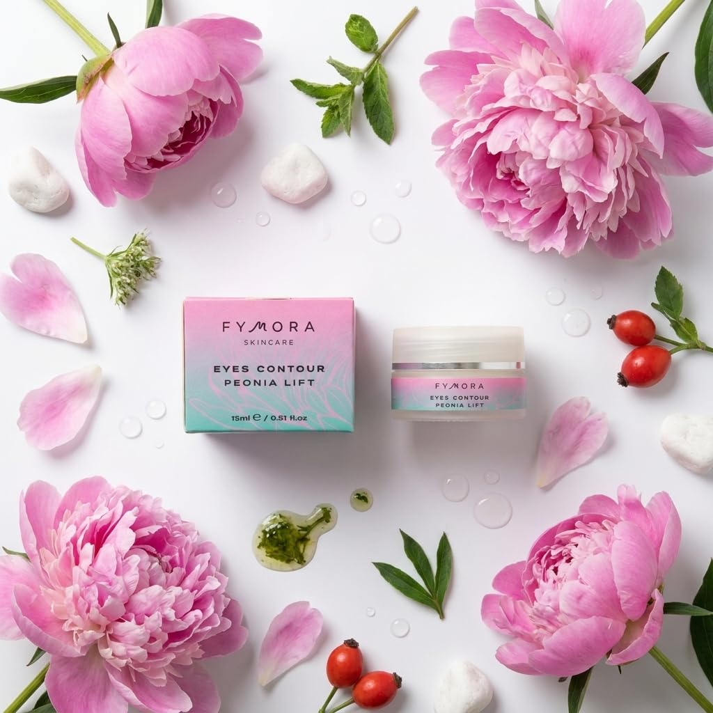 Fymora Peonia Lift Contorno Occhi Antirughe: Crema Idratante con Caffeina e Acido Ialuronico per Borse, Occhiaie e Palpebre Cadenti - Effetto Lifting Illuminante per Pelle Sensibile Uomo e Donna