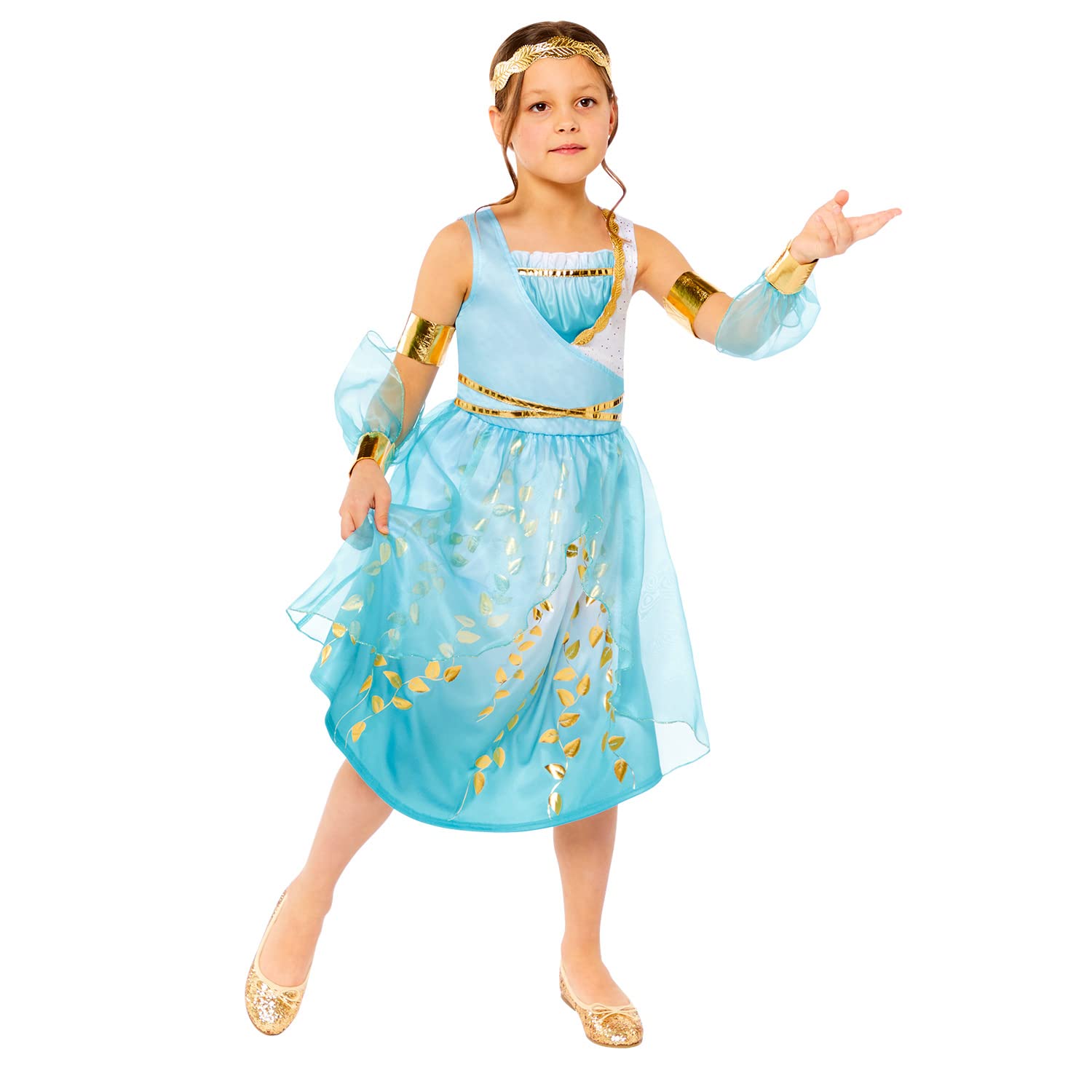 amscan 9916089 Mädchen Curriculum Venus Göttin Deluxe Historisches Kostüm, Blau, 6-8 Jahre