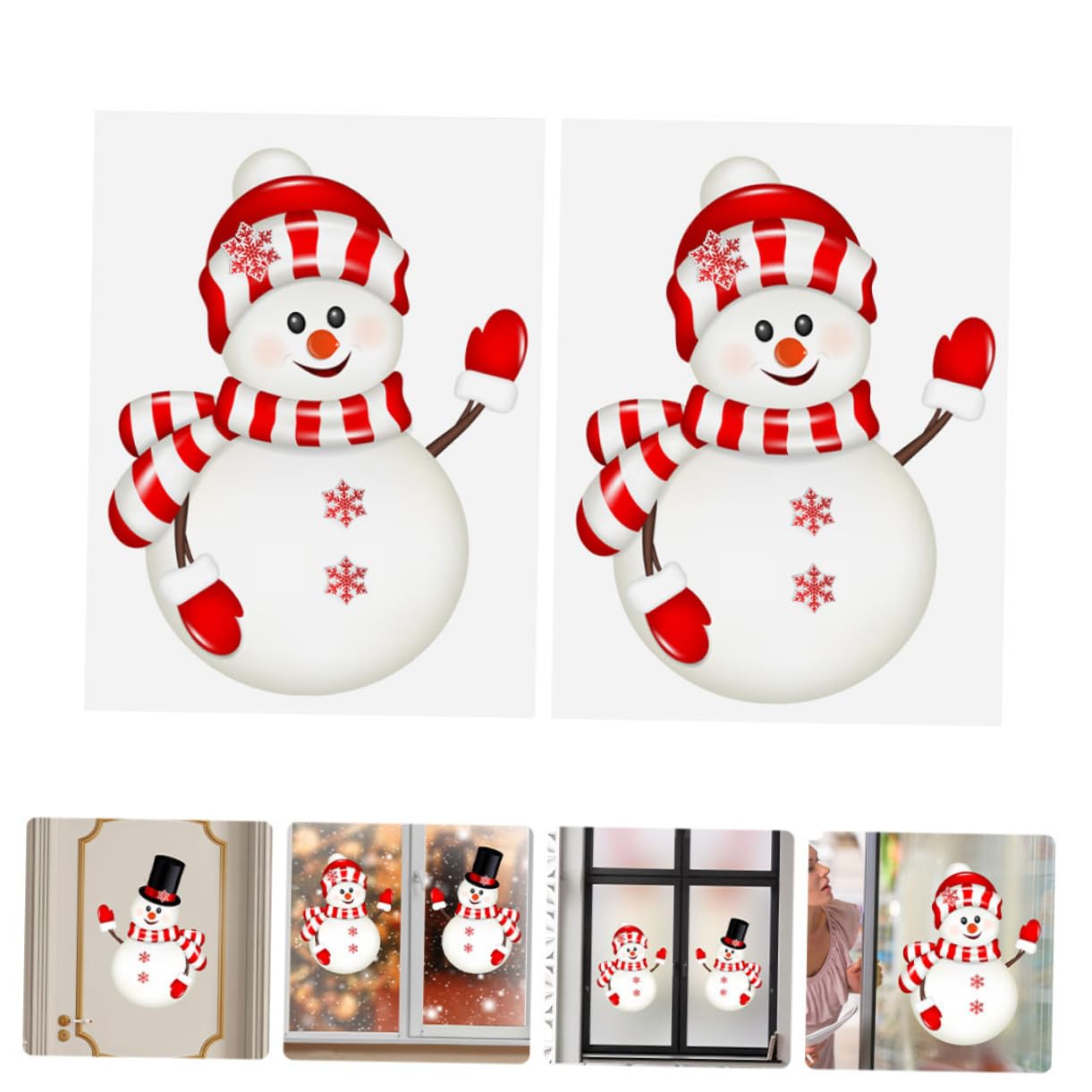 Cabilock 6 Juegos Pegatinas De Nieve En Aerosol Para Ventanas Adornos Navideños Para Pared Calcomanías Para Ventanas Decoración Navideña Calcomanías Para Ventanas Manteles 2 hojas * 6