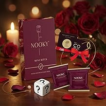 Nooky Premium Dark Chocolate Mini Bites with Dice Game for Couples | Mood Uplifting Chocolate Gift Set for Men & Women | Romantic Gift Chocolate | Vegan & Gluten-Free | 25g