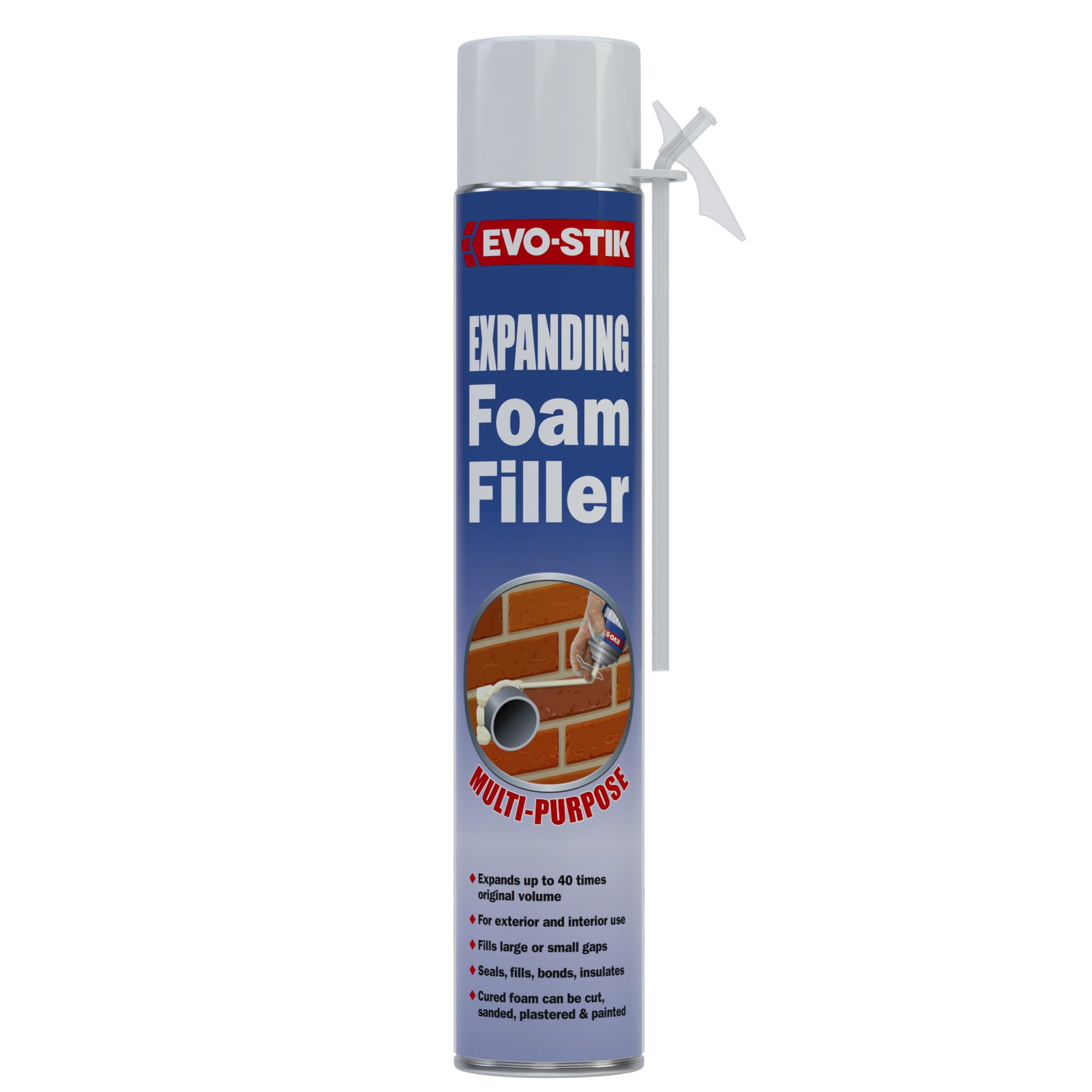 EVO-STIK Expanding Foam Filler, Polyurethane Technology, Fills Seals and Insulates, Waterproof, Excellent Adhesion, Buff, 750ml