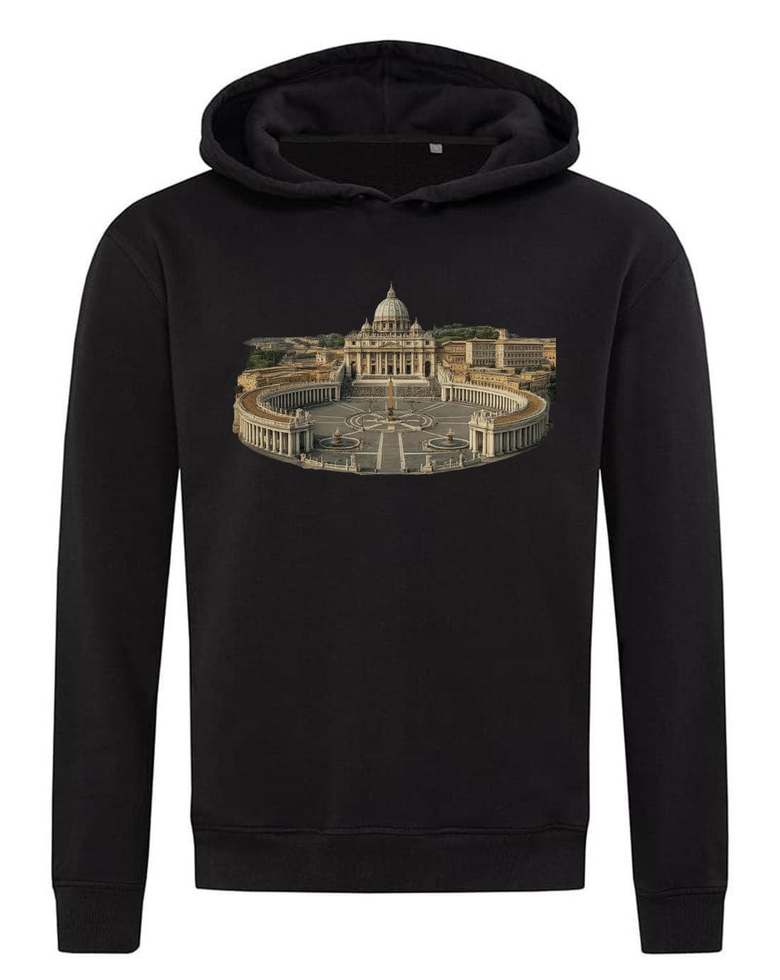 Historyczna bazylika z okrągłym placem bluza z kapturem bluza z kapturem mieszanka bawełny czarna