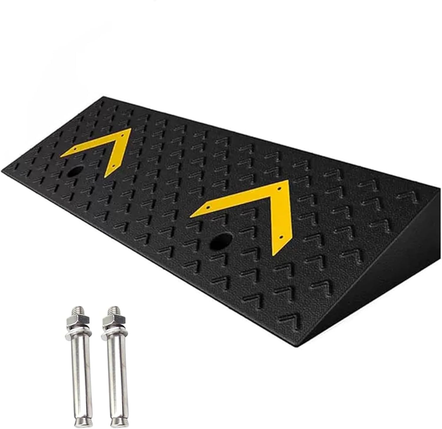 Generico Rampa Portatile in Gomma Resistente per sedie a rotelle - Superficie Antiscivolo per Auto, Biciclette e Scooter, ausilio per la Mobilità di Facile Accesso, Ideale per Uso Interno/Esterno, su
