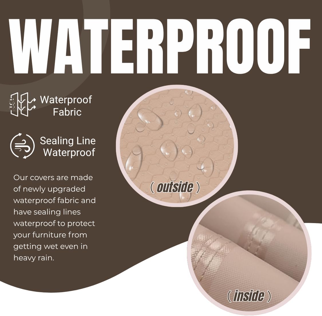 ONENESS Patio Furniture Sets Covers, Heavy Duty Tear Resistant Waterproof UV Resistant Outdoor Square Table and Chair Set Cover, 63" W x 63" D x 29" H