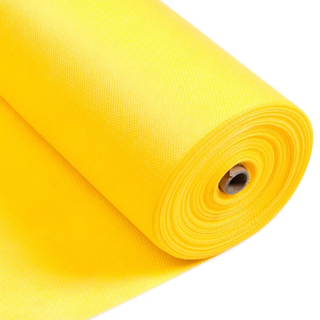 Nappe jetable en intissé imitation tissu jaune au mètre haut de gamme