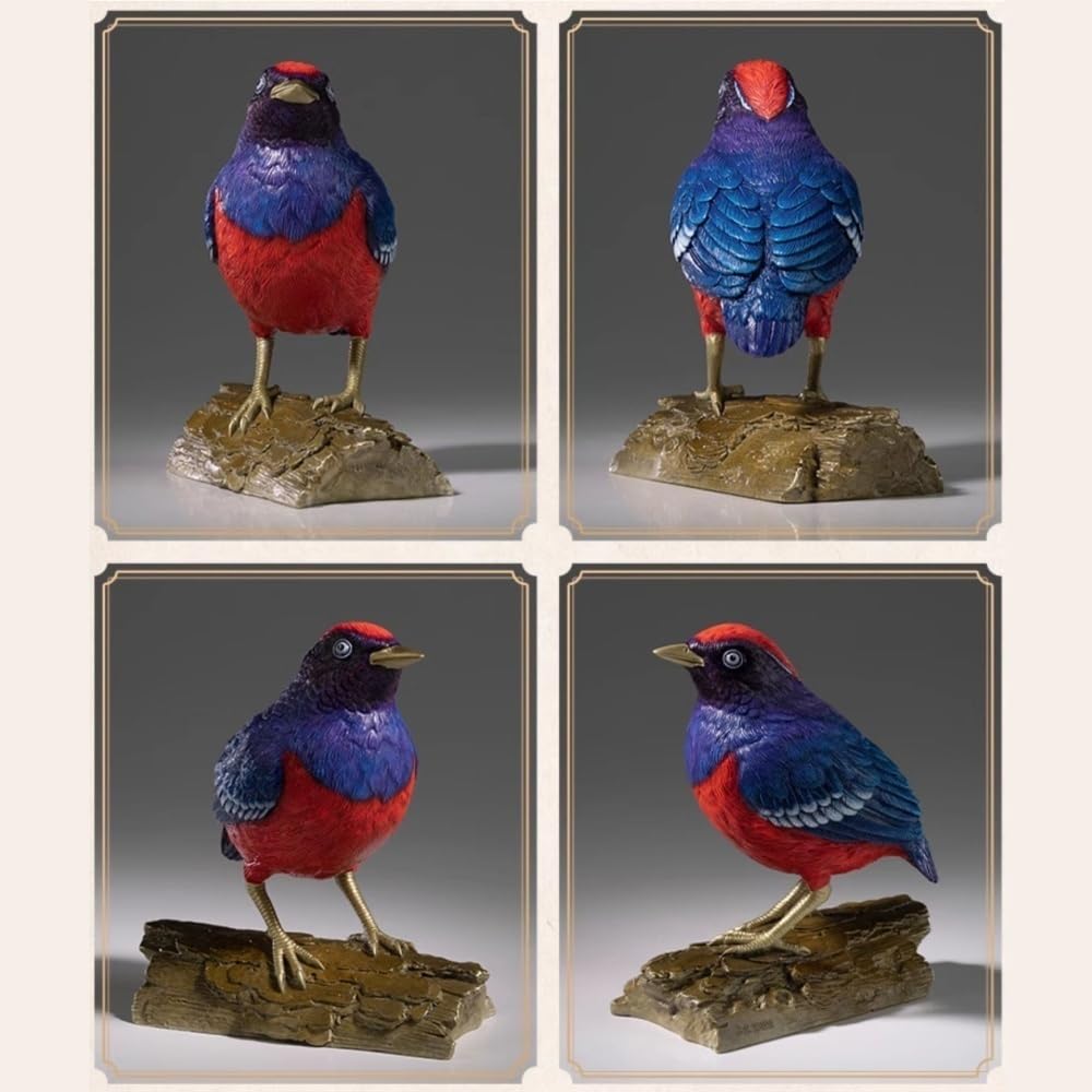 Dekorative Figuren Kupfer Granatapfel Rot Acht-Farbe Drossel Kreative Vogel Ornamente Hause Desktop Dekoration Handgemachte Statue Schreibtischdekoration
