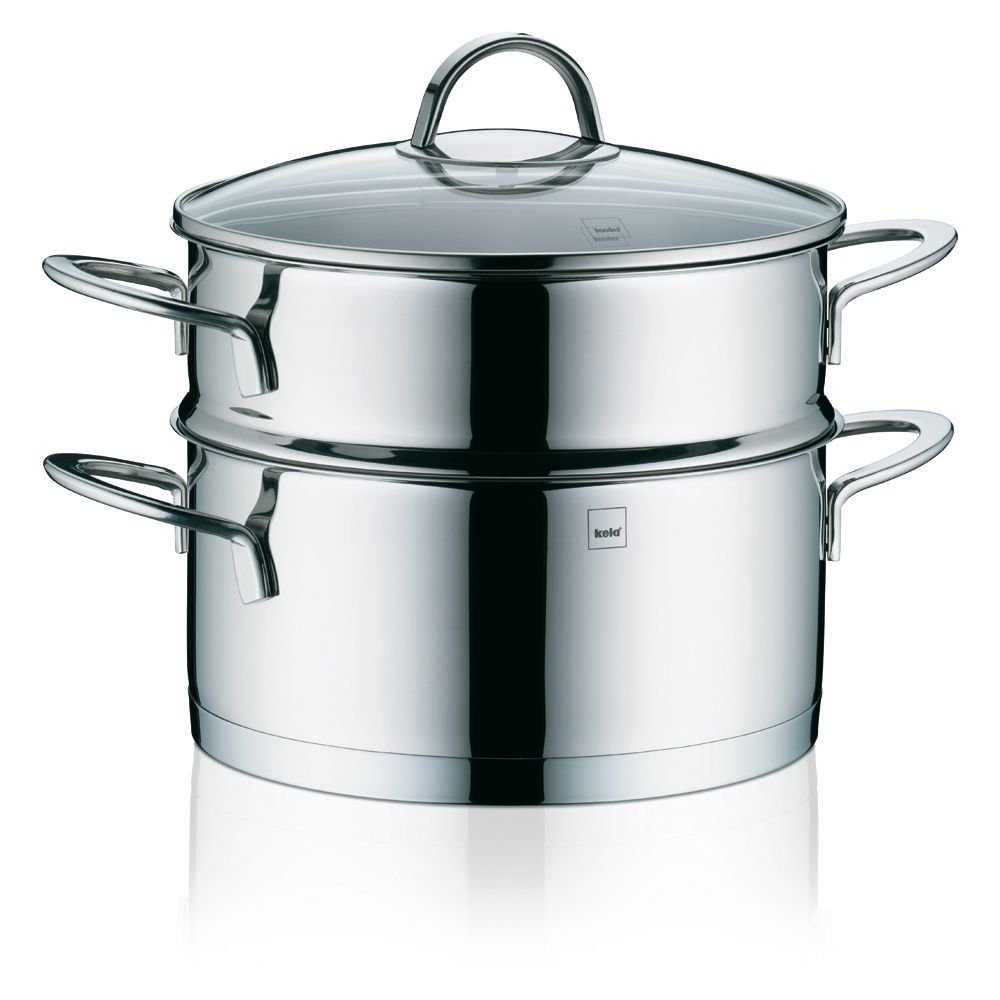 kela 10994 cuiseur Vapeur 3 pièces à superposer, Acier Inoxydable 18/10, diamètre 20 cm, 3 litres, 'Cailin' Taille Unique