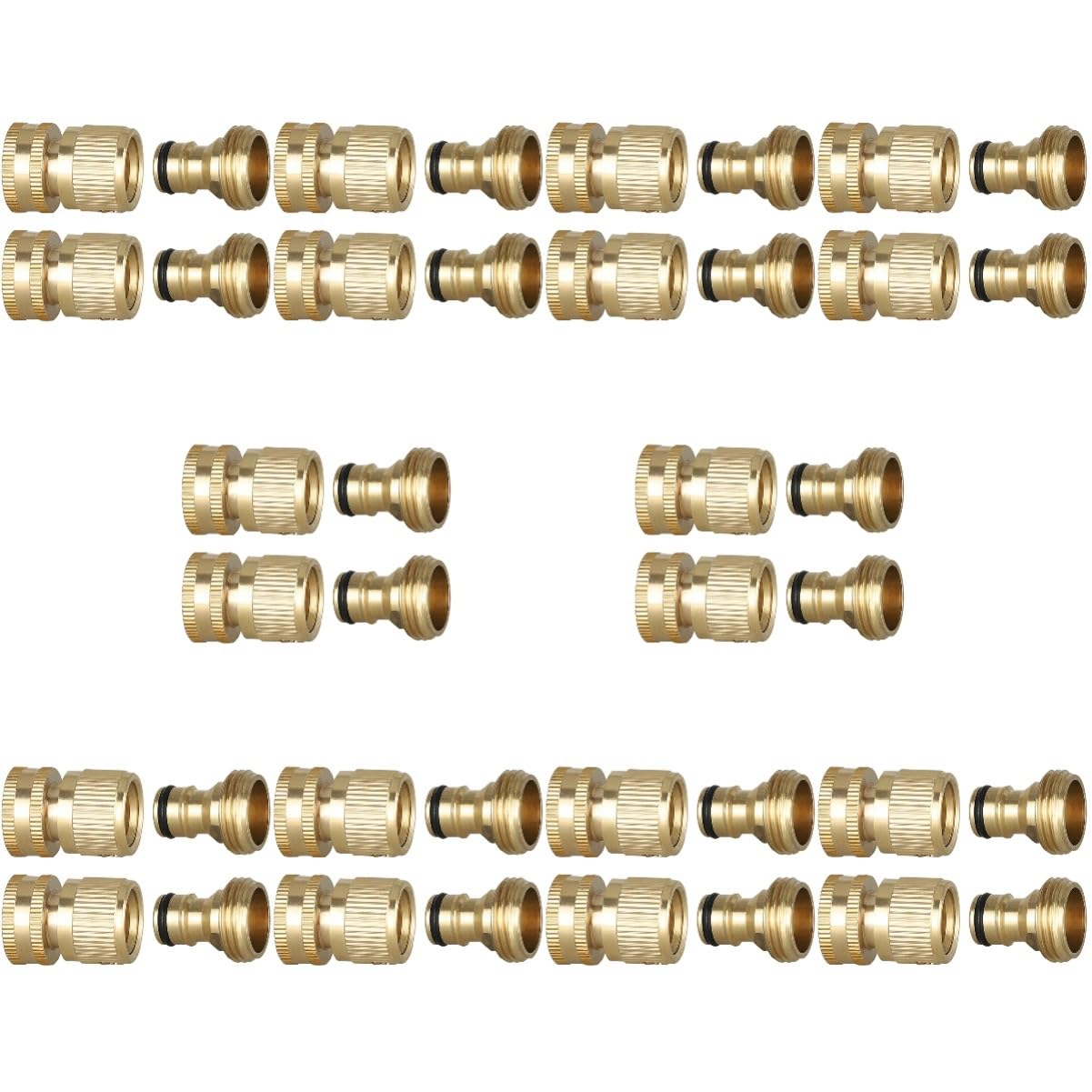 SUPVOX 20 Set connettore per Tubo da Giardino flacone contagocce Automatico pattumiera Adattatore filettato da/Pollici Collegamento rapido del Tubo raccordi per Tubi Flessibili Ottone