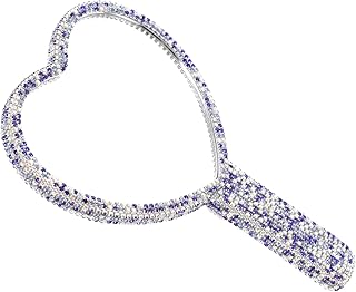 FRCOLOR Diamond Makeup Mirror Vintage Hand Mirror Hand Held Mirror Round Mirror Handheld Makeup Mirror Retro Hand Mirror Vintage Handheld Mirror Portable Cosmetic Mirror Travel Mirror Girl