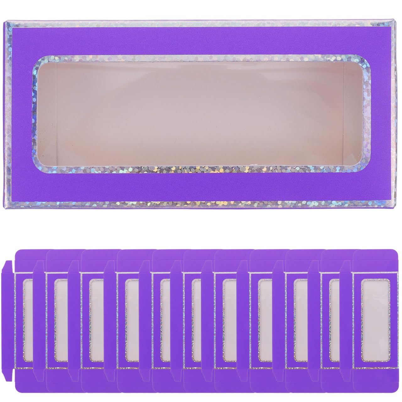PACKOVE 12Pcs Fake Nail Storage Case with Transparent Window Multi Use Nail Display Box and Eyelash Holder Small Item Organizer for DIY and Salon Use