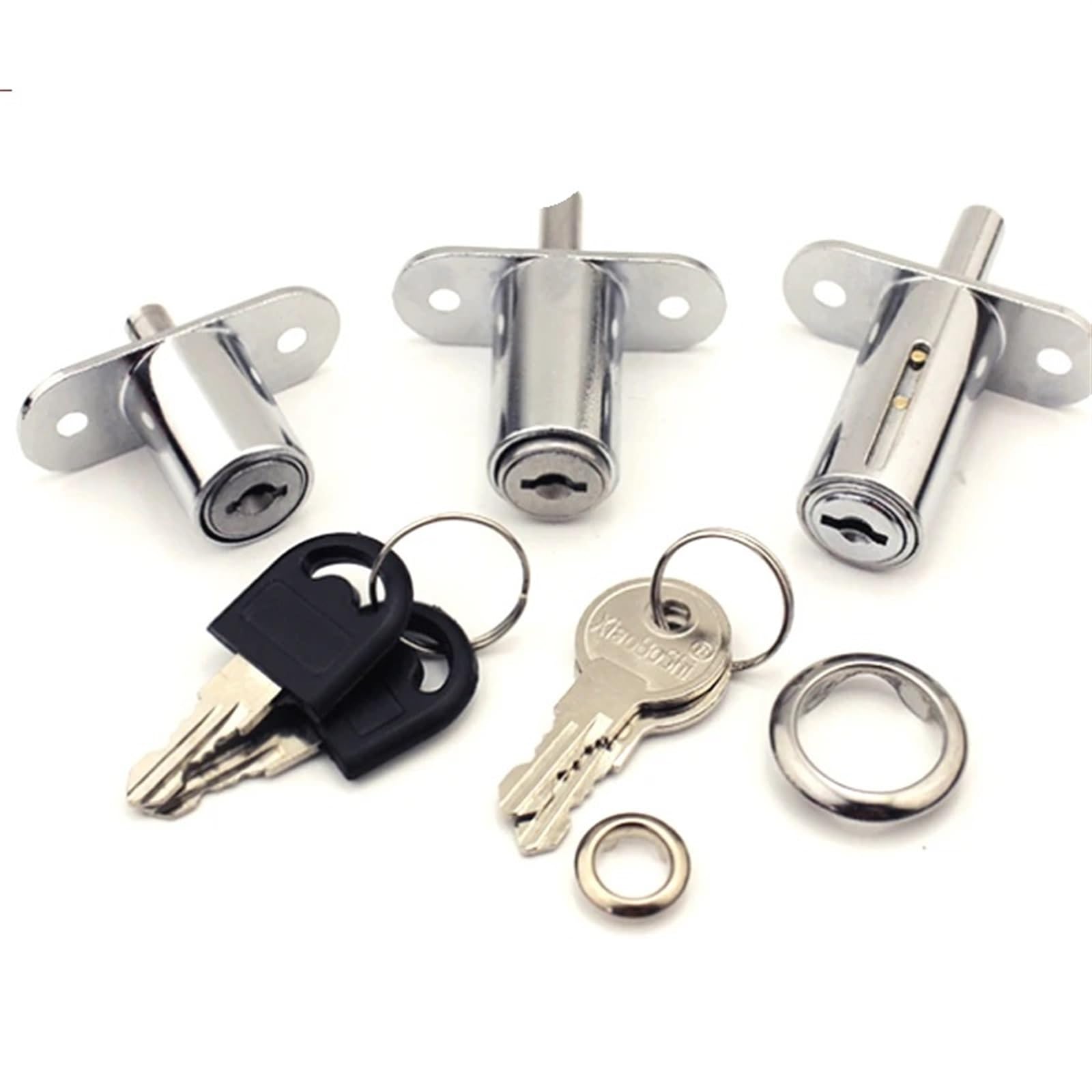WPOIYHGBY Push Button Window Cinet Lock for Sliding Door Bathroom Tool Box Home Hardware Accessories DIY JA50 1Pcs(40mm Key different B)