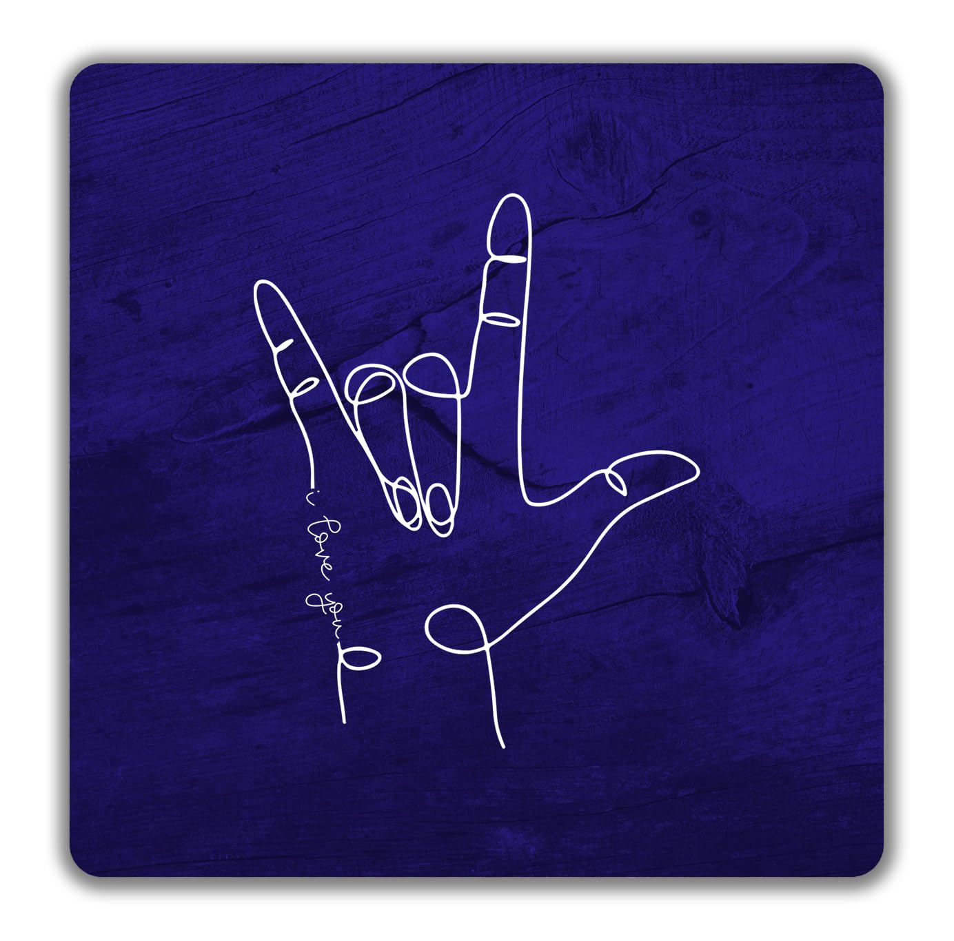 Shopagift Sign Language 2 Pack Coasters Hand Sign I Love You Gift - 9cm x 9cm