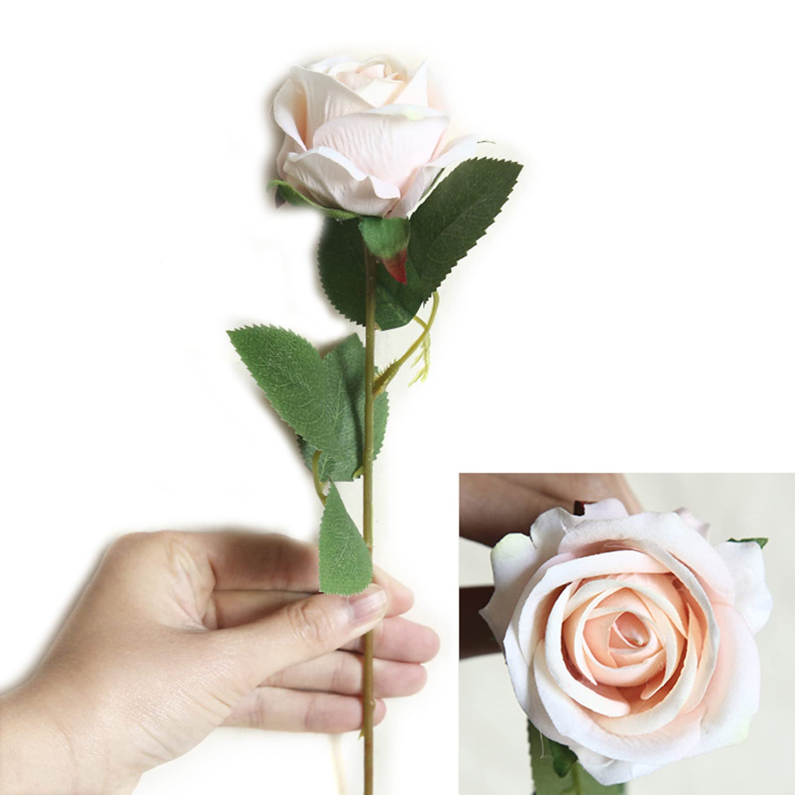 NEWFT Artificial Flannel Rose Flower Simulation Fake Flowers Bouquet Ornament for Home Wedding Party Decoration Arrangement Floral Supplies