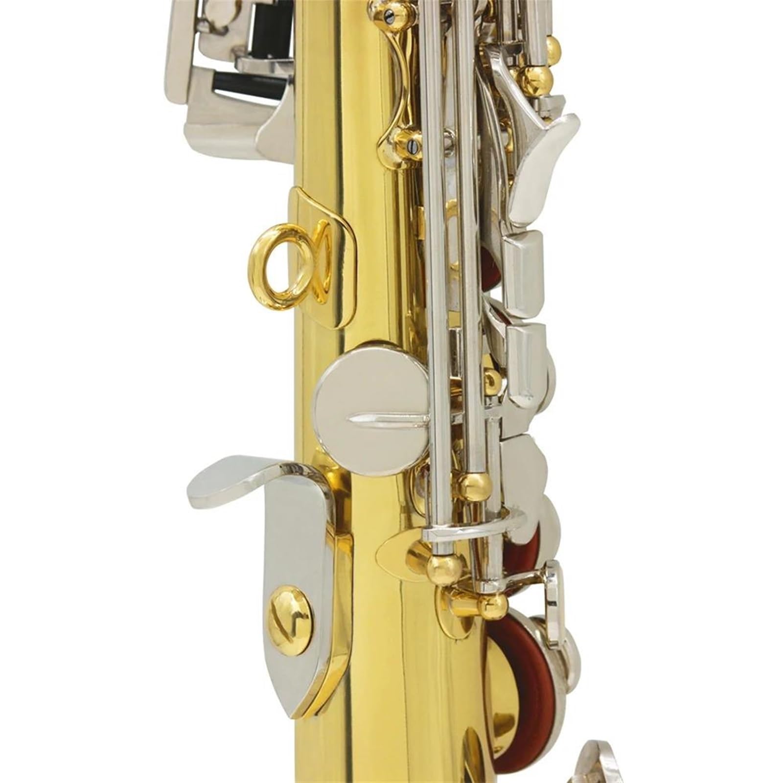 Saksofon Saksofon Sopranowy Bb Złoty Srebrny Dwukolorowy Mosiężny Saksofon Prosty Instrument Dęty Drewniany Instrument Muzyczny Ze Skórzanym Pudełkiem
