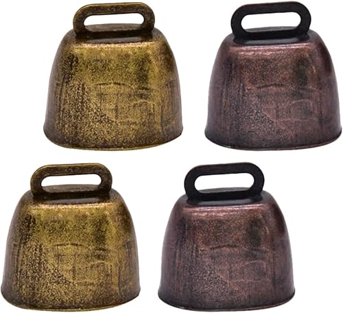 Miniatura 4 de SEWACC 12 piezas de vaca de caballo de granja, campana, vaca, campana, oveja, cobre