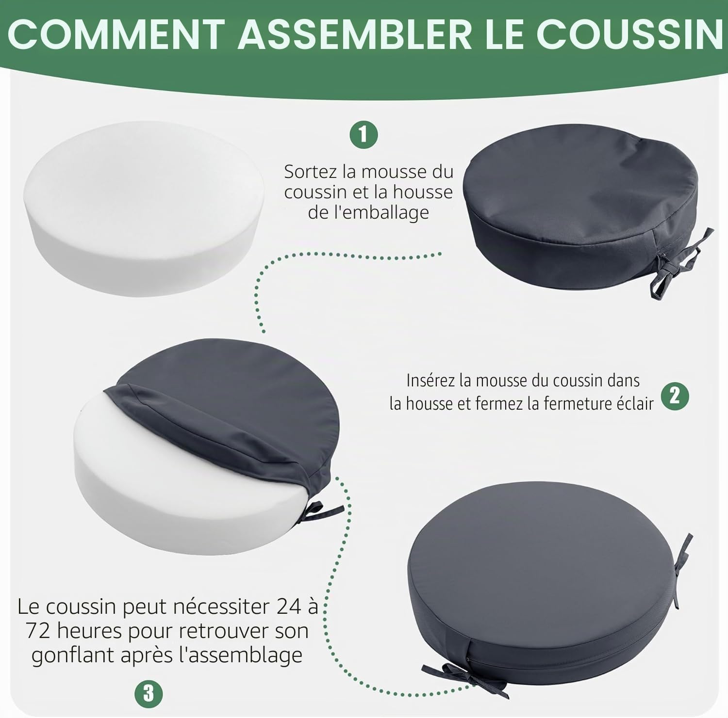 Lot de 2/4 Galette de Chaise Ronds d'extérieur de Jardin Imperméables avec Attaches - 40/45/35cm Carrés Coussins de Siège épaisseur 5cm for Patio, Cuisines, Salle à Manger(Red,45x5cm(2pcs))