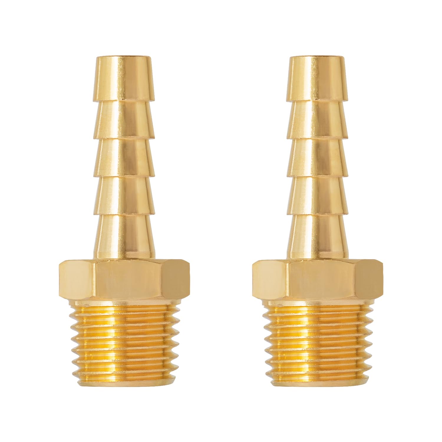SUNGATOR Hose Barb Fittings, 1/4" NPT to 1/4" Barb Air Hose Fitting, 2-Pack