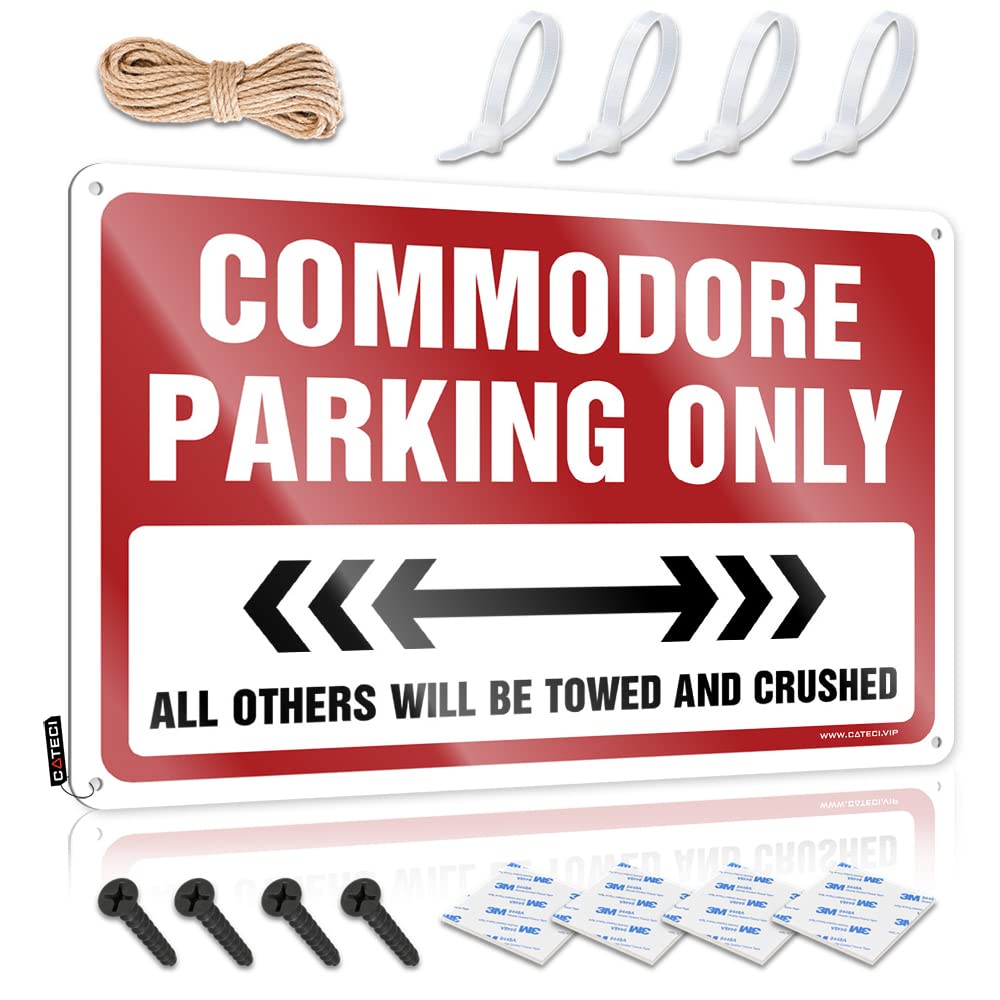 KRAZMURONGD Tin Sign Wall Decor Commodore Parking Only Tin Sign Bar Funny Signs Funny Coffee Signs