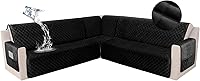 Vista 30 de HDCAXKJ Funda impermeable para sofá modular esquinero, de terciopelo en forma de L, para mascotas y perros, suave, resistente, en forma de U, juego